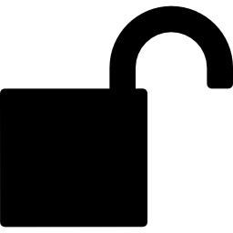 Unlocked padlock filled shape - Free security icons