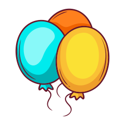 single animated balloons