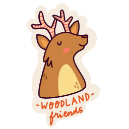 Fuzzy Deer Family Stickers by Funny Sticker World