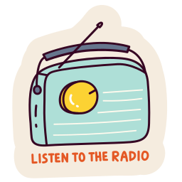 radio vintage sticker