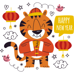 año del tigre sticker