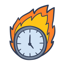 On fire - Free time and date icons