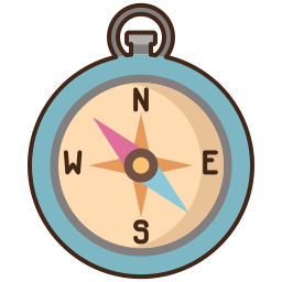 Online compass app logo design Royalty Free Vector Image