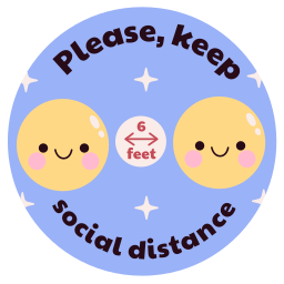 distanciamiento social sticker