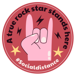 distanciamiento social sticker