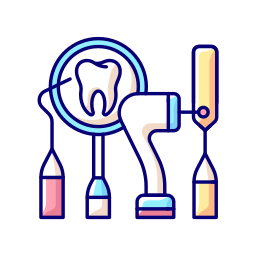 Free Dentist tools Icon - Download in Colored Outline Style