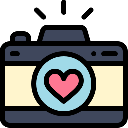 Cámara fotográfica - Iconos gratis de día de san valentín