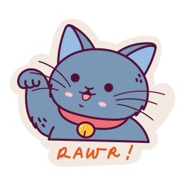 Cute Cat Stickers PNG, Cat Kawaii Stickers Set