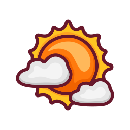 nubes y sol sticker