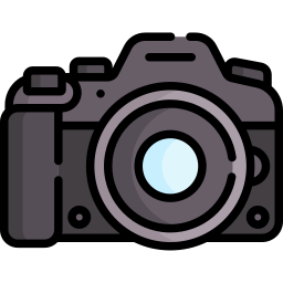 dslr camera logo white