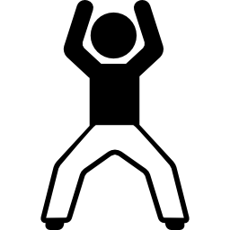 Man With Open Legs and Arms Up - Free sports icons