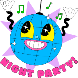 night party sticker