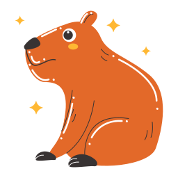 Capybara kawaii stickers. 10 png stickers design