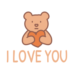 Cute Animated Bear I Love You​