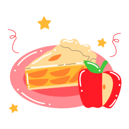 pie de manzana sticker