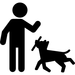 Man Dog and Stick - Free animals icons