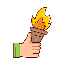 olympic torch logo with hands