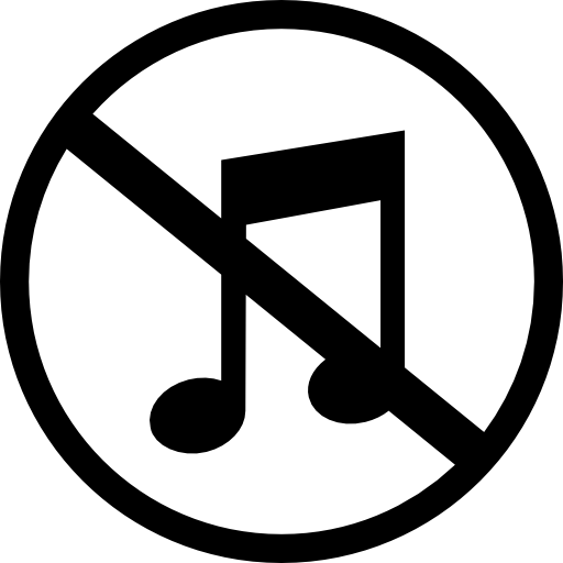 Muted music notes free icon