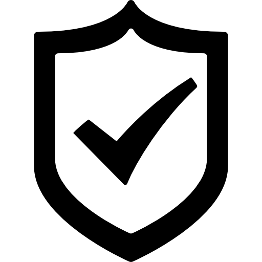 Protection shield with a check mark free icon