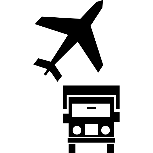 avión volando sobre un camión icono gratis