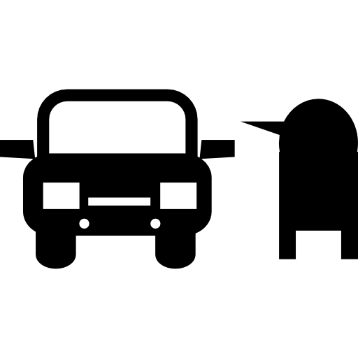 Автомобиль и почтовый ящик бесплатно иконка