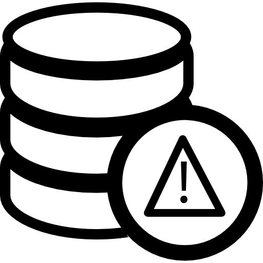 señal de advertencia de base de datos icono gratis