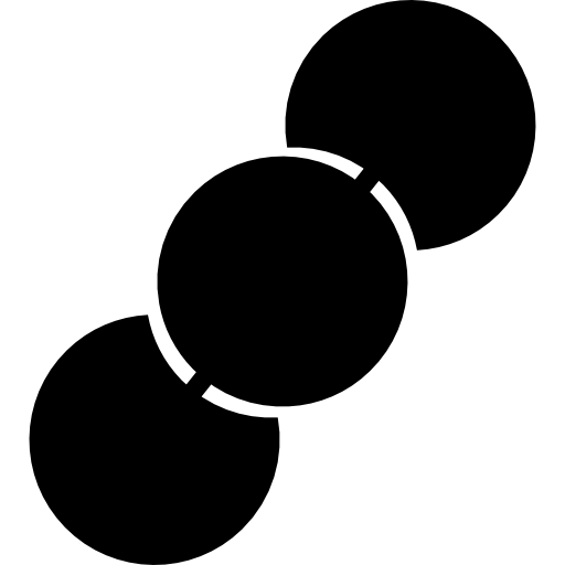 tres círculos conectados icono gratis