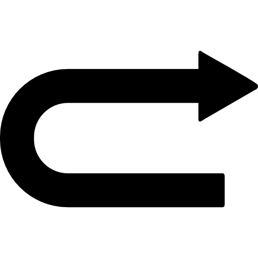 seta curva apontando para a direita grátis ícone