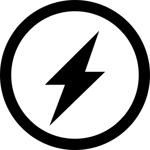 Lightning inside a circle free icon