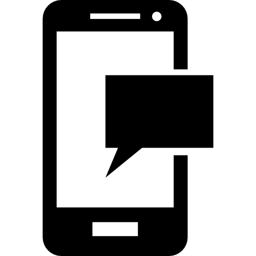 smartphone y bocadillo icono gratis