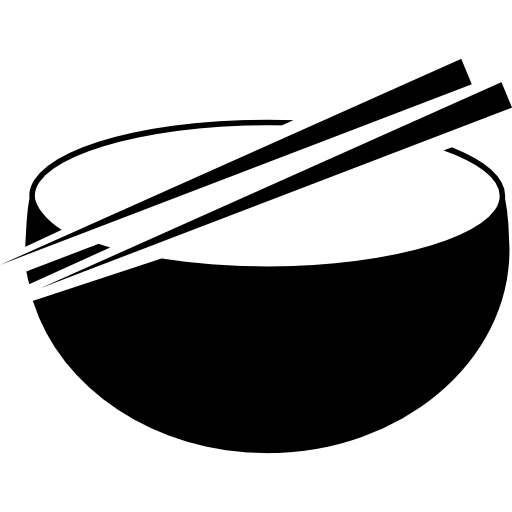 Чаша и китайские палочки для еды бесплатно иконка