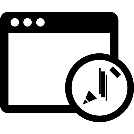 Window with editing symbol free icon