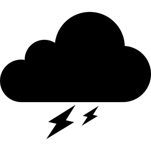 wolke mit blitz kostenlos Icon