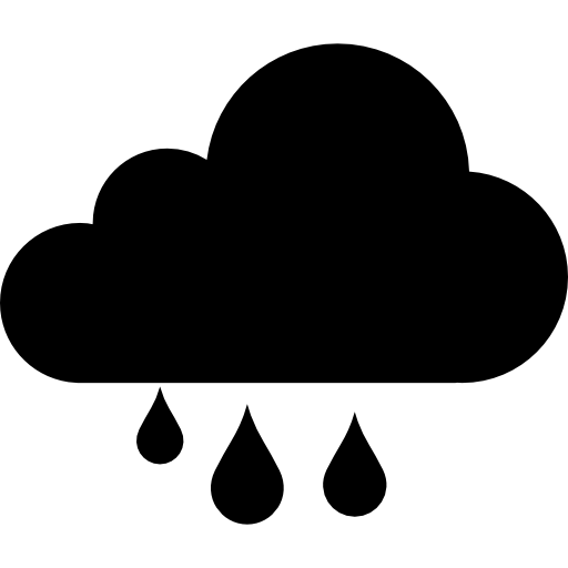 Cloud with drops of water free icon
