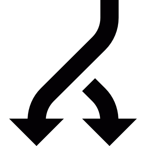 Bifurcation arrow free icon