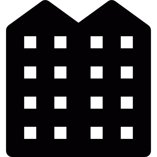 Два здания с множеством окон бесплатно иконка