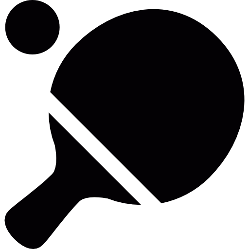 pelota y raqueta de ping pong icono gratis