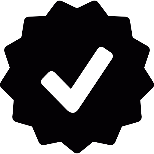 Approval symbol in badge free icon