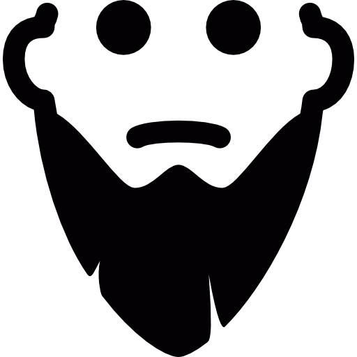 hombre con barba larga icono gratis