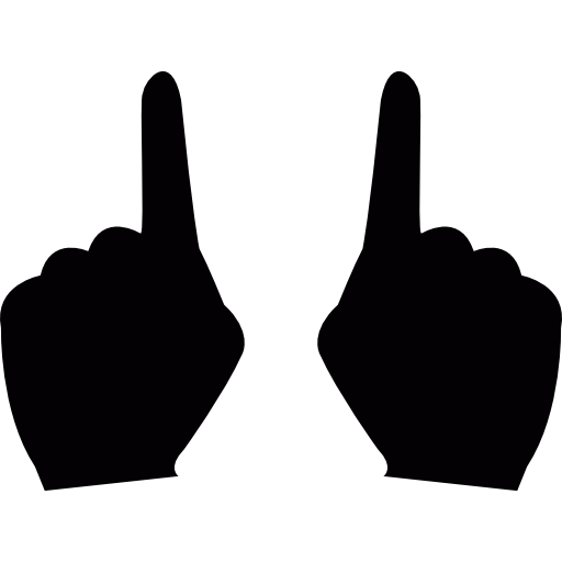 dos manos apuntando hacia arriba icono gratis