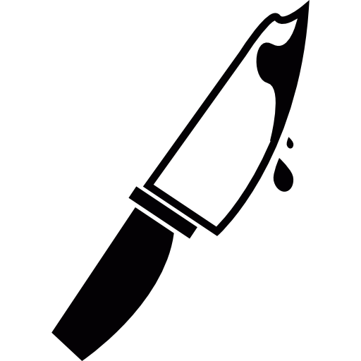 Knife with blood free icon