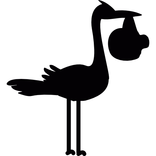 Stork with baby free icon