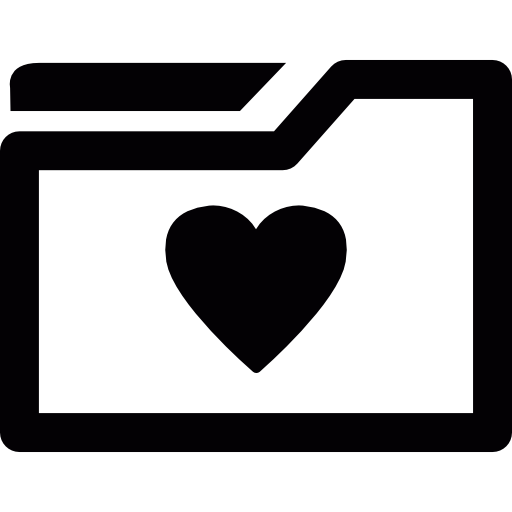 Folder with a heart free icon