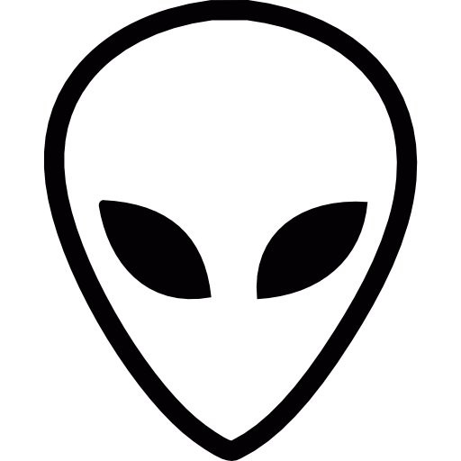 Design PNG E SVG De Cabeça De Alienígena Arredondada Com Traço