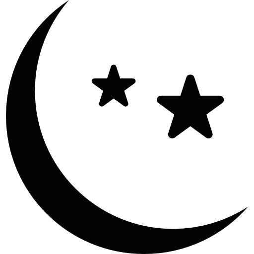 Moon and stars free icon