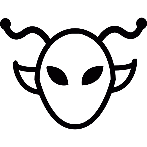 Design PNG E SVG De Cabeça De Alienígena Arredondada Com Traço