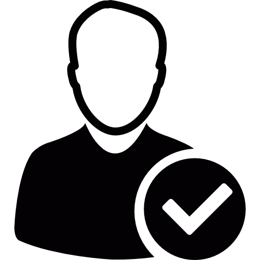 User avatar with check mark free icon