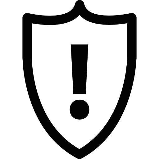Warning shield free icon