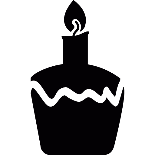 Cupcake with a candle free icon
