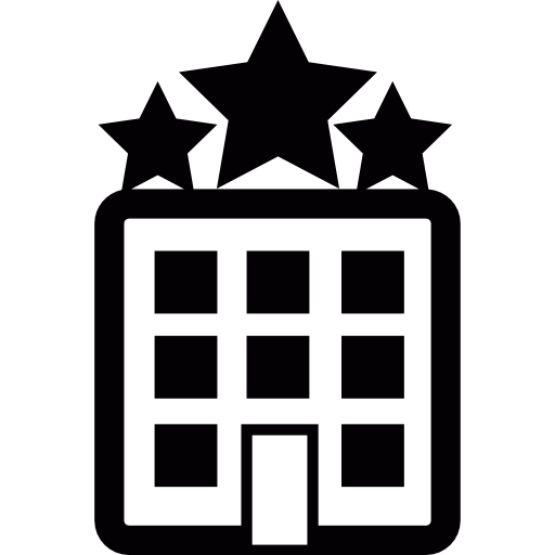 hotel de tres estrellas icono gratis